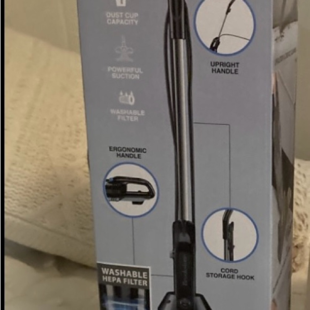 Black and Silver Upright Vacuum Cleaner